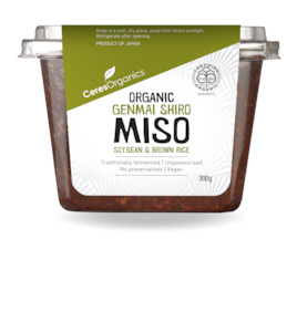 Health food wholesaling: Organic Brown Rice Unpasterised White Miso (Genmai Shiro) - 300g