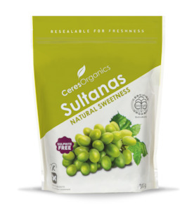 Health food wholesaling: Organic Sultanas - 300g