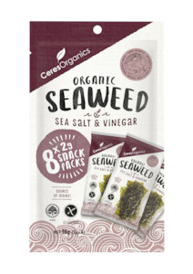 Organic Roasted Seaweed Multipack, Salt & Vinegar Snack, 8x2g - 8 x 2g