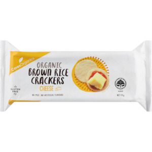 Health food wholesaling: Organic Brown Rice Crackers, Cheese - 115g - 115g