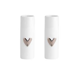 Silver Heart Mini Vases