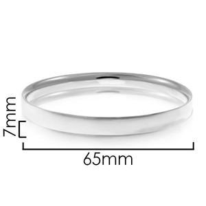 925 Sterling Silver Bangle 7mm x 65mm