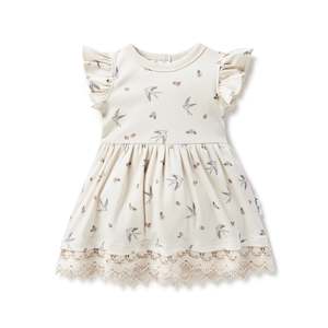 Aster & Oak Swallow Lace Ruffle Dress