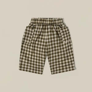 Organic Zoo Olive Gingham Fisherman Pants