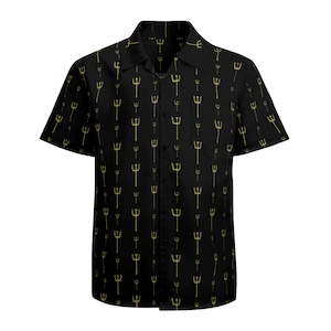 Clothing: Gold trident shirt