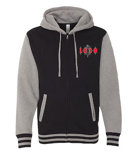 Unisex embroidered loco heavyweight varsity zip hoodie