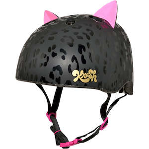 Krash Leopard Kitty Black - Youth Size Helmet