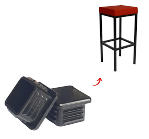 Square Black Internal Chair Tips