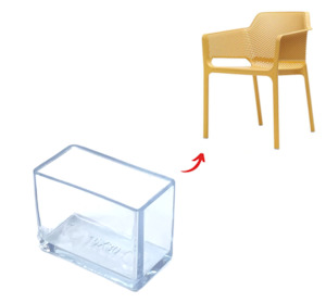 Rectangular Hybrid Silicone Chair Tip