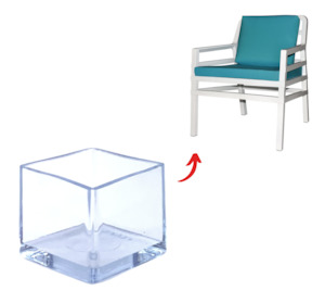 Square Hybrid Silicone Chair Tip