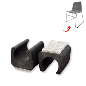 Black Felt Sled Chair Clip-on Glides – Protect Floors & Reduce Noise