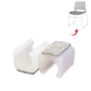 White Felt Sled Chair Clip-on Glides – Protect Floors & Reduce Noise