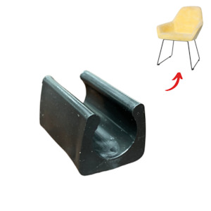 Sled Chair Protection Tips: Black Sled Base Chair Clip-On