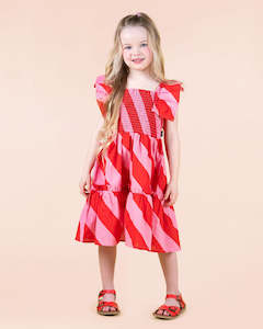 Rock Your Kid Candy Wrap Shirred Dress