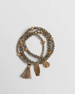 Gift: Stella and Gemma Bracelet Set of 4 Smoky Quartz