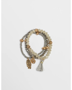 Stella and Gemma Bracelet Set of 4 Grey Stones