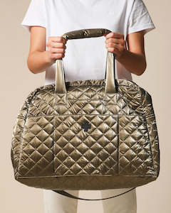 Stella and Gemma Overnight Bag Quilted Khaki