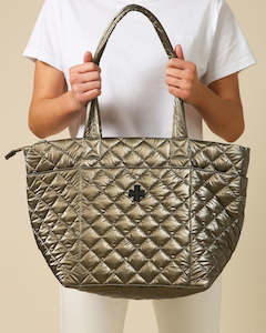 Stella and Gemma Tote Bag Quilted Khaki