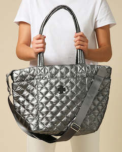 Stella and Gemma Tote Bag Quilted Gunmetal