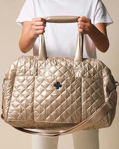 Stella and Gemma Overnight Bag Quilted Champagne