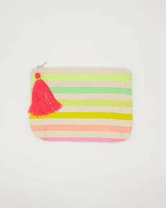 Gift: Stella and Gemma Small Pouch Coloured Stripes with Tassle