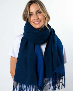 Stella and Gemma Scarf Two Tone Royal Blue