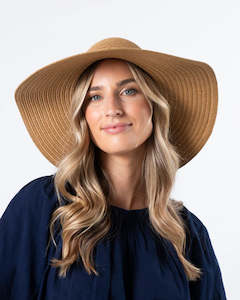 Stella and Gemma Hat Raffia Bow Bronze Beads