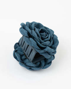 Stella and Gemma Hair Claw Fabric Rose Denim