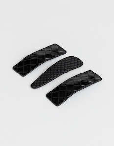 Gift: Stella and Gemma Hair Slides Black Weave Set of 2