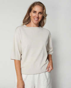 Stella and Gemma Liza Knit T Shirt Oyster