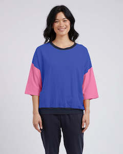 Elm Mazie Sweatshirt/T Shirt Colour Block Royal Blue