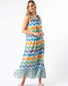 Stella and Gemma Zig Zag Green Baha Dress