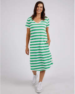 Gift: Elm Maeve Midi Dress Green White Stripe