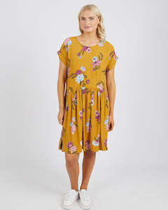 Elm Sweet Pea Gathered Dress Mustard