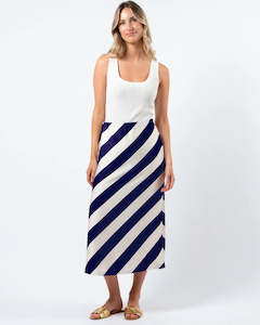 Stella and Gemma Erin Skirt Navy White Stripe