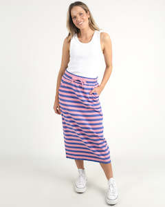 Elm Sunset Stripe Skirt Strawberry Royal