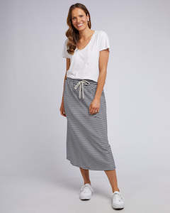 Elm Travel Skirt Navy White Stripe