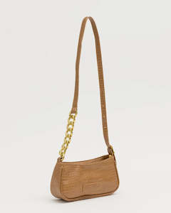 Stella and Gemma Culver Handbag Camel Croc