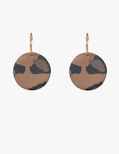 Antler Leopard Disc Earing