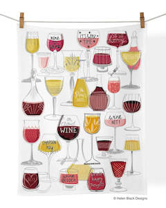 Werkshoppe Cotton Tea Towel Wine Time