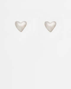 Antler Mini Stud Earings Heart Silver