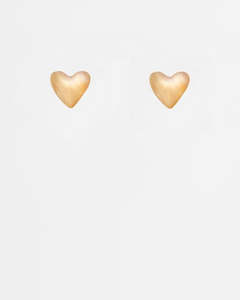 Antler Mini Stud Earings Heart Gold