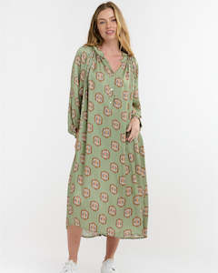 Italian Star Valley Dress Print Khaki