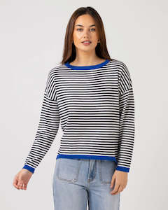 Stella and Gemma Street Jumper Navy Stripe