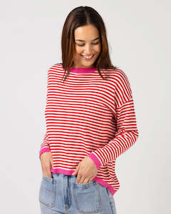 Stella and Gemma Street Jumper Red Stripe