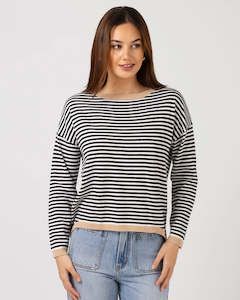 Stella and Gemma Street Jumper Black Stripe