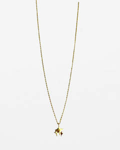 Stella and Gemma Necklace Gold Triple Star