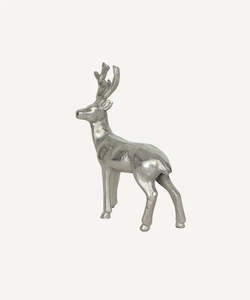 Ornament: French Country Antique Silver Deer Standing