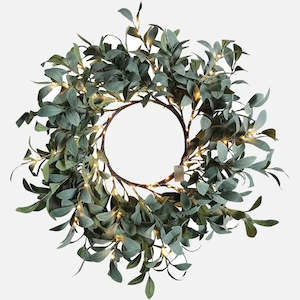 French Country Large Light Up Olive Wreath