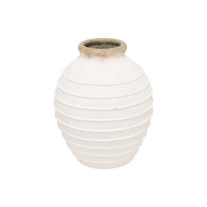 Urn: Tuscan Ridged Pot White